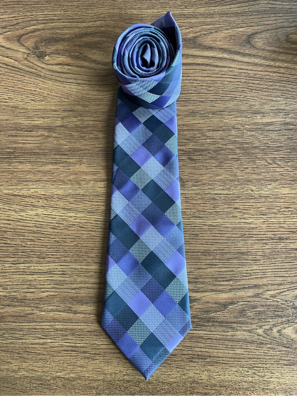 Croft & Barrow Men's Purple Plaid Tie - Classic Pattern Necktie